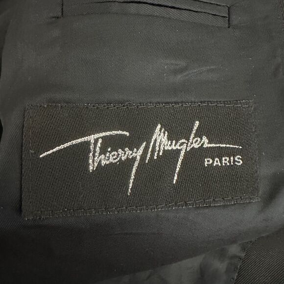 Thierry Mugler Paris Men's Black 3 Button Wool Blazer Jacket US 40 R / EU 50 - Picture 5 of 7